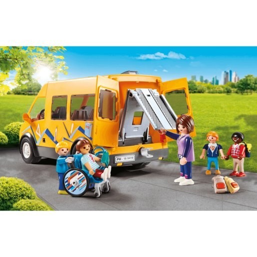 Summer Sale - Playmobil 9419 Urban Area Lifestyle School Vehicle with Folding Ramp - Winter Wonderland Weekend Windfall:£19