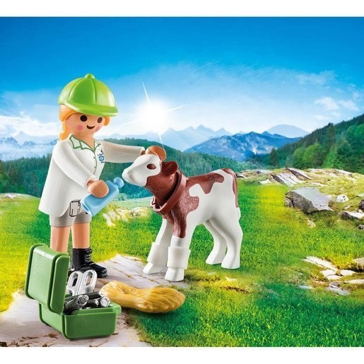 Playmobil 70252 Exclusive Additionally Vet along with Calf Bone Figures