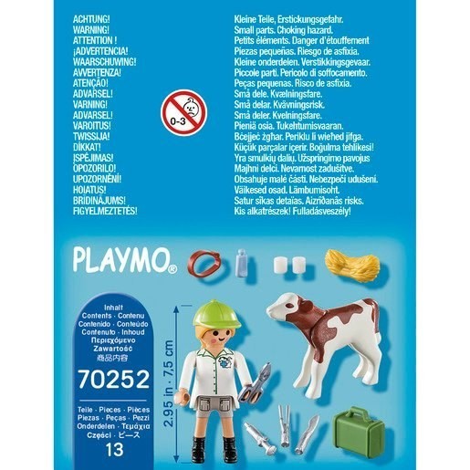 Playmobil 70252 Special Plus Veterinarian with Calf Bone Designs