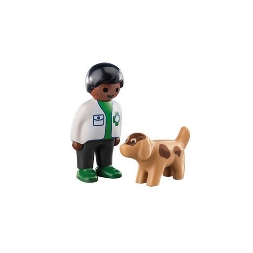 Playmobil 70407 1.2.3 Veterinarian with Pet Dog Numbers