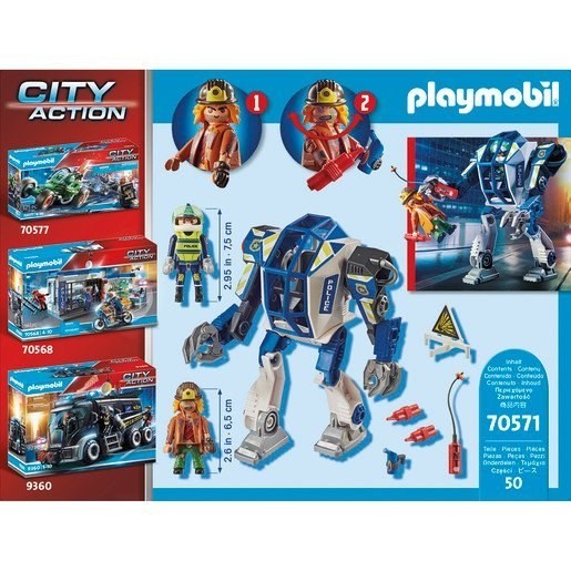 Memorial Day Sale - Playmobil 70571 Urban Area Activity Police Exclusive Procedures Authorities Robotic - Mania:£19