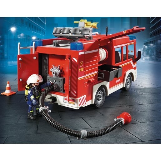 Playmobil 9464 Metropolitan Area Activity Fire Truck with Working Water Cannon
