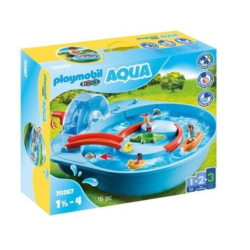 New Year's Sale - Playmobil 70267 1.2.3 Aqua Splish Splash Theme Park Playset - Labor Day Liquidation Luau:£39