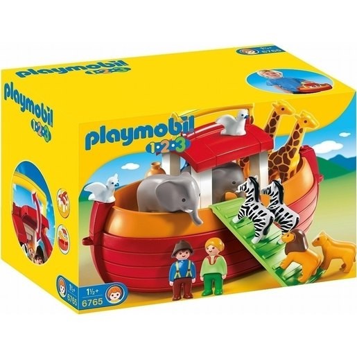 Christmas Sale - Playmobil 6765 1.2.3 Floating Bring Noah's Ark - Christmas Clearance Carnival:£28