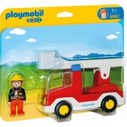 Shop Now - Playmobil 6967 1.2.3 Ladder System Fire Engine - Thrifty Thursday:£12[lab9379ma]