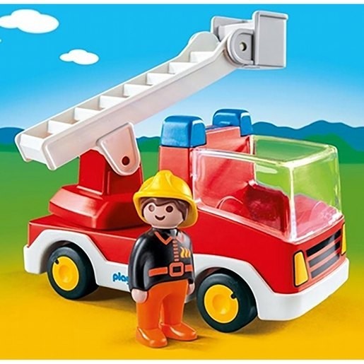 Free Gift with Purchase - Playmobil 6967 1.2.3 Ladder Unit Fire Vehicle - Sale-A-Thon:£12