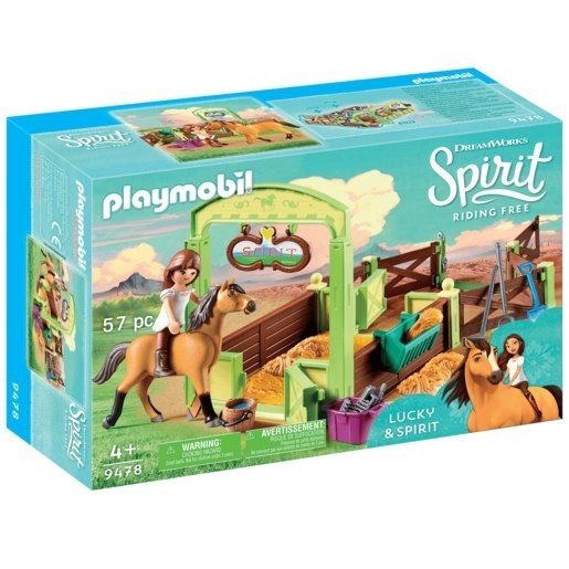 Playmobil 9478 DreamWorks Spirit Lucky and also Feeling with Horse Stall