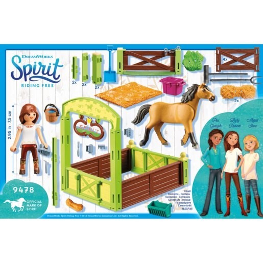 August Back to School Sale - Playmobil 9478 DreamWorks Sense Lucky and also Spirit along with Steed Stall - Reduced:£18