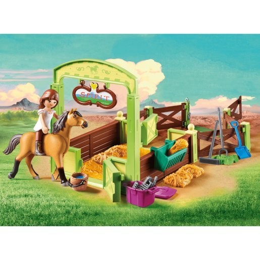 Playmobil 9478 DreamWorks Spirit Lucky and also Sense with Steed Stall