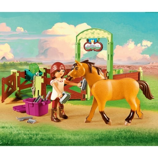 Cyber Monday Sale - Playmobil 9478 DreamWorks Sense Lucky and also Spirit along with Steed Stall - Deal:£18[sib9381te]