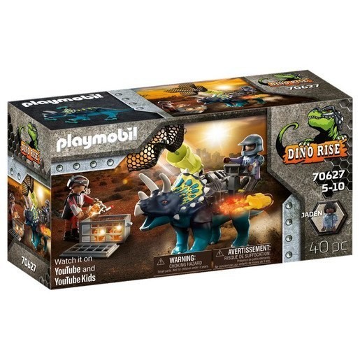 Playmobil 70627 Dino Rise Triceratops: Fight for the Legendary Stones