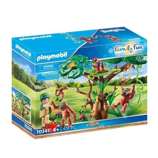 Playmobil 70345 Family Members Fun Orangutans along with Tree