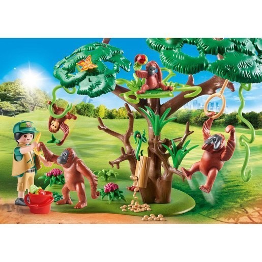 Playmobil 70345 Family Members Exciting Orangutans with Plant