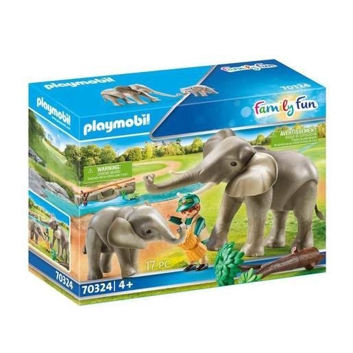 May Flowers Sale - Playmobil 70324 Family Members Fun Elephant Habitat - Savings Spree-Tacular:£19