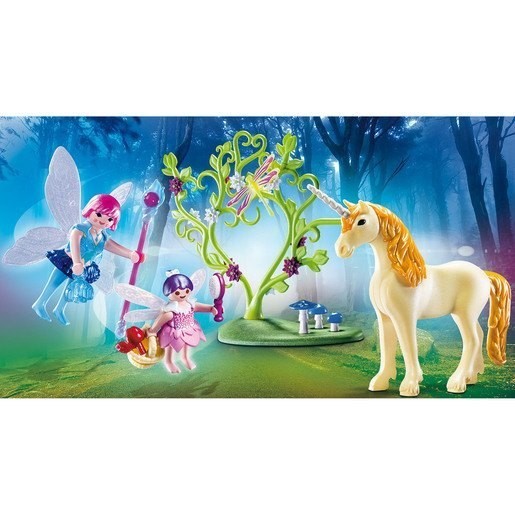 Holiday Gift Sale - Playmobil 70529 Fairy Unicorn Sizable Carry Claim Playset - Blowout:£12