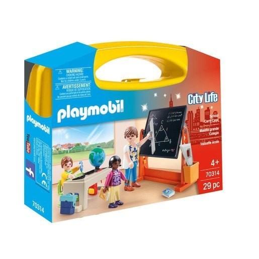 Halloween Sale - Playmobil 70314 Urban Area Lifestyle School Small Carry Instance Playset - Cash Cow:£13[chb9401ar]