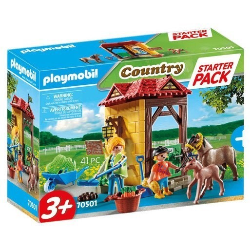 Doorbuster - Playmobil 70501 Country Horse Ranch Sizable Beginner Pack Playset - Half-Price Hootenanny:£19[neb9412ca]