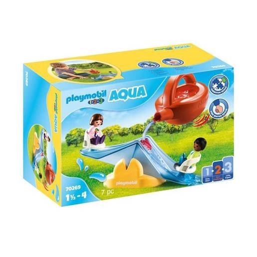 Playmobil 70269 1.2.3 Aqua Water Seesaw along with Sprinkling May Playset
