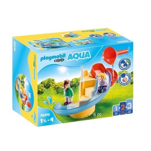 Father's Day Sale - Playmobil 70270 1.2.3 Aqua Water Slide Playset - Curbside Pickup Crazy Deal-O-Rama:£12[jcb9418ba]