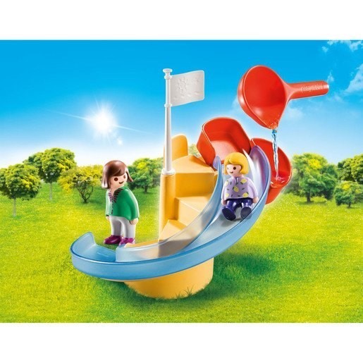 Discount - Playmobil 70270 1.2.3 Aqua Water Slide Playset - Closeout:£12