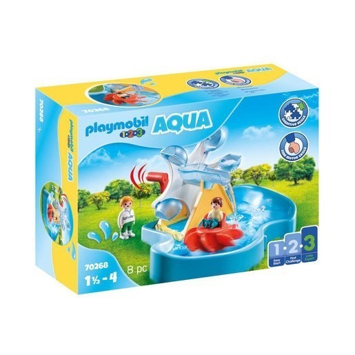 Playmobil 70268 1.2.3 Aqua Water Steering Wheel Slide Carousel Playset
