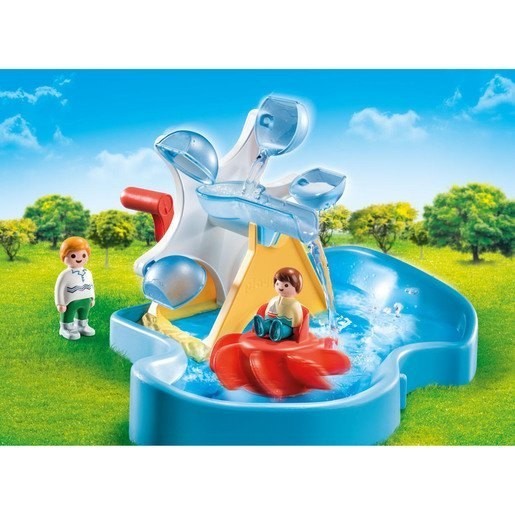 Playmobil 70268 1.2.3 Aqua Water Steering Wheel Slide Carousel Playset
