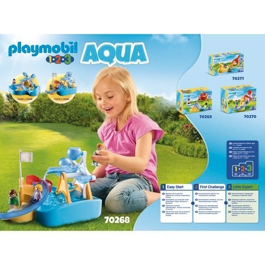 Playmobil 70268 1.2.3 Aqua Water Wheel Carousel Playset