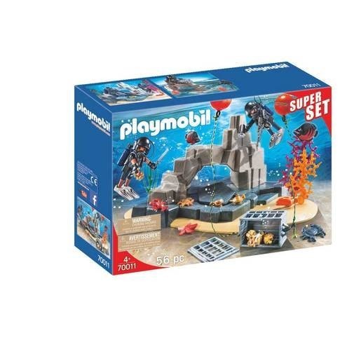Playmobil 70011 Super Put Authorities Plunge Unit along with Concealed Treasure