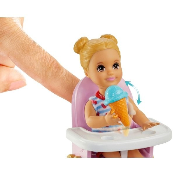 Seasonal Sale - Barbie Captain Babysitters Inc Eating Playset - Hot Buy Happening:£19
