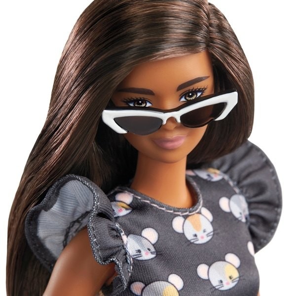 Barbie Fashionista Toy 140 Mouse Print Gown