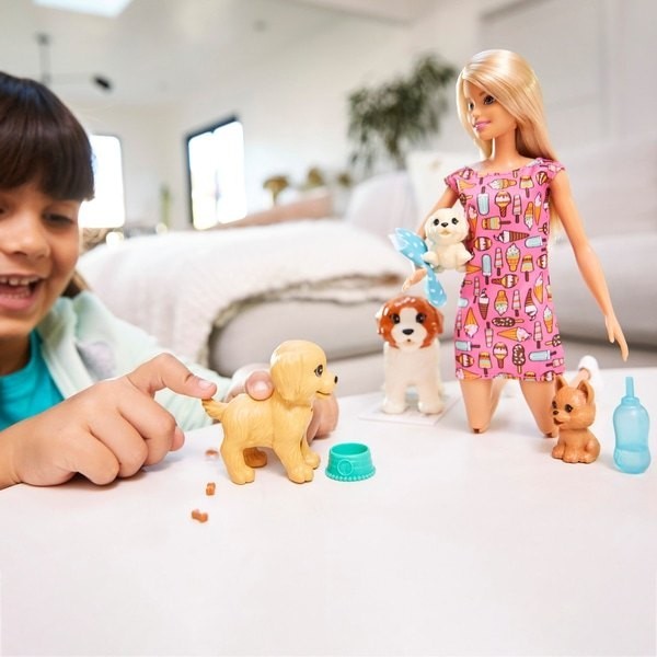 Barbie Dog Daycare Figurine and also Pets