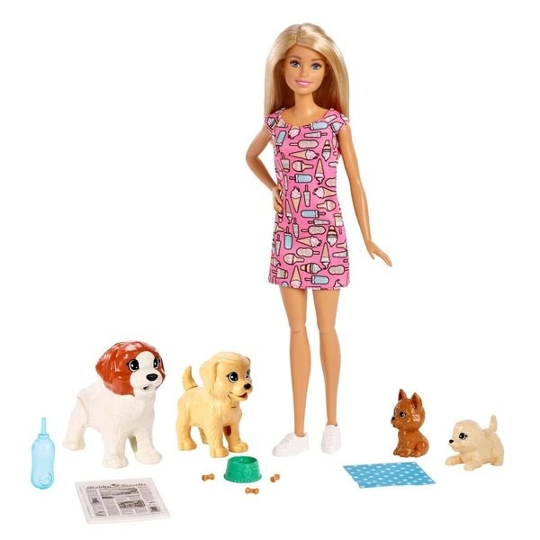 Discount Bonanza - Barbie Doggy Day Care Toy and Pets - Fourth of July Fire Sale:£19
