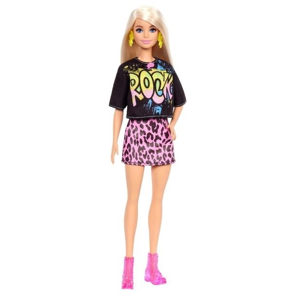 Everyday Low - Barbie Fashionista Rock T Pink Lip Dress Doll - Frenzy:£9