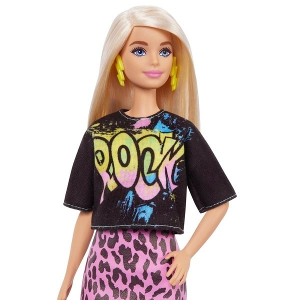 Liquidation Sale - Barbie Fashionista Rock T Pink Lip Dress Doll - Father's Day Deal-O-Rama:£9[cob9451li]
