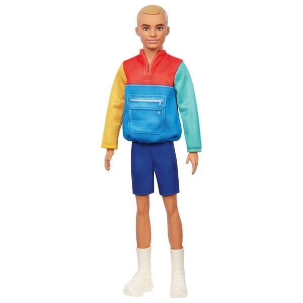 Father's Day Sale - Ken Fashionista Doll 163 Colour Block Hoodie - Off:£9[lib9462nk]
