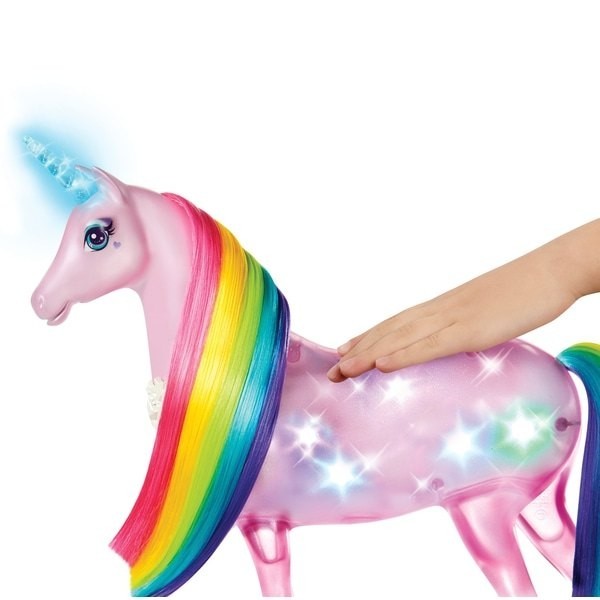 Fire Sale - Barbie Dreamtopia Magical Lights Unicorn - Reduced-Price Powwow:£43[neb9466ca]