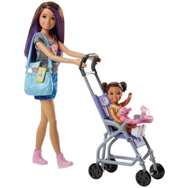 Members Only Sale - Barbie Skipper Babysitters Inc Baby Stroller Playset - Reduced-Price Powwow:£20[cob9467li]