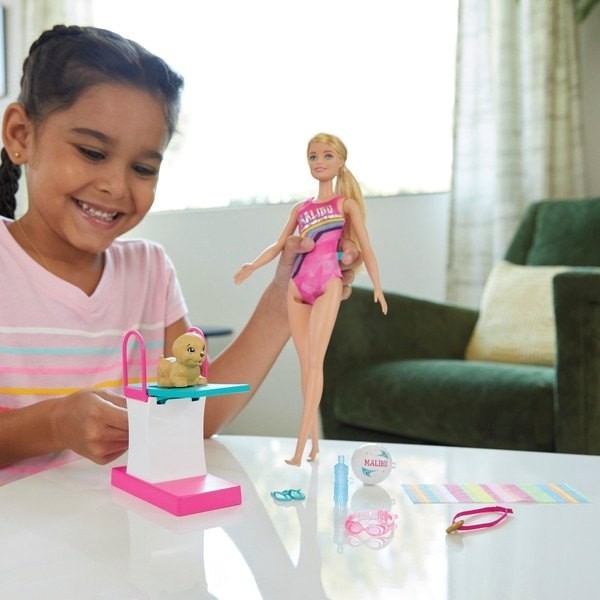 Discount Bonanza - Barbie Swim 'n Dive Figure and Accessories Figurine Set - Blowout:£19