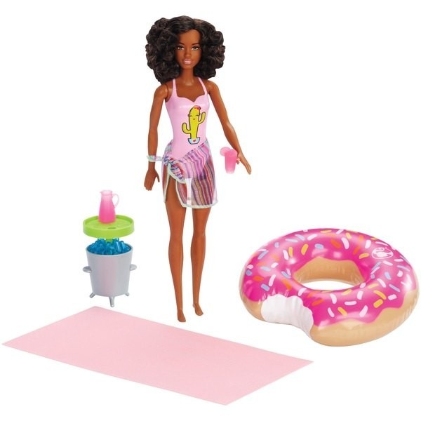 Barbie Swimming Pool Event Figurine - Brunette
