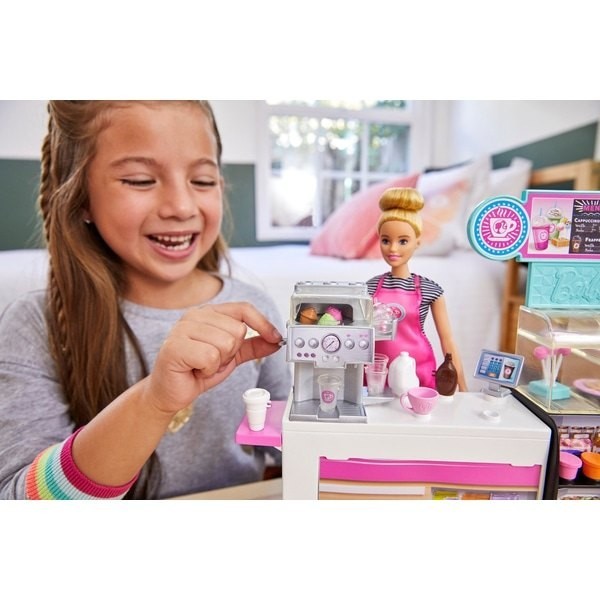 VIP Sale - Barbie Coffeehouse Playset along with Doll - Mid-Season Mixer:£31[alb9481co]