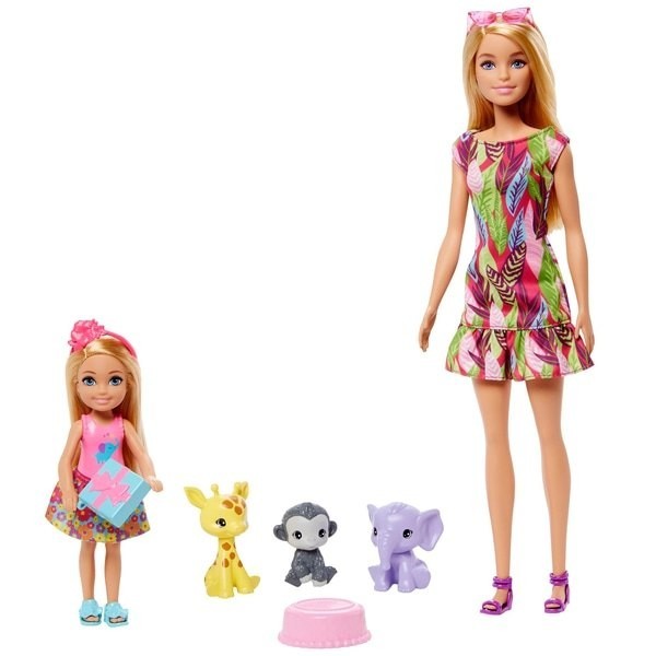 July 4th Sale - Barbie and Chelsea The Lost Birthday Party Figurines and also Animals Establish - Bonanza:£21