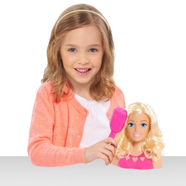 March Madness Sale - Barbie Mini Golden-haired Styling Scalp - Spree:£7[lib9487nk]