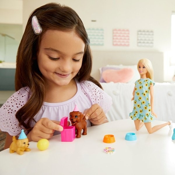 Final Clearance Sale - Barbie Puppy Dog Gathering Playset as well as Doll - Savings Spree-Tacular:£21[imb9489iw]