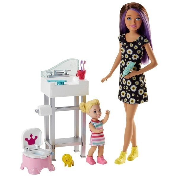 Barbie Skipper Babysitters Figure Potty Playset
