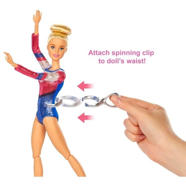 Clearance Sale - Barbie Gymnastics Playset along with Figurine and Equipment - Blowout Bash:£33