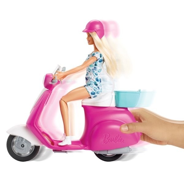 Barbie Figurine and also Scooter