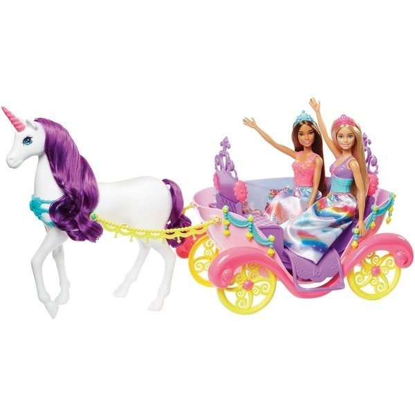 Markdown - Barbie Dreamtopia Carriage along with 2 Toys - Women's Day Wow-za:£40