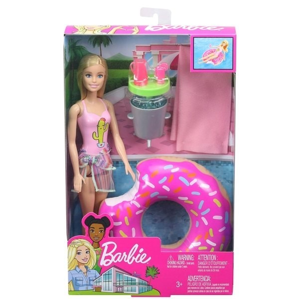 Barbie Swimming Pool Celebration Figurine - Golden-haired