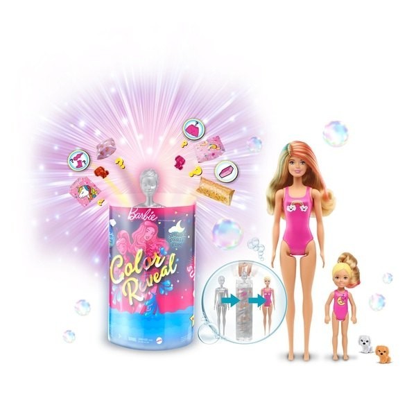 Exclusive Offer - Barbie Colour Reveal Slumber Event Fun Set with 50+ Unpleasant surprises - Closeout:£46[sab9529nt]