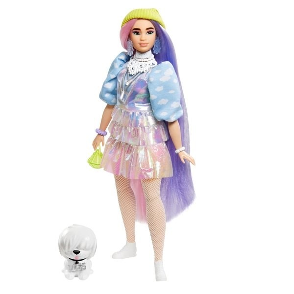 Barbie Additional Toy in Shimmery Look along with Pet Puppy Plaything